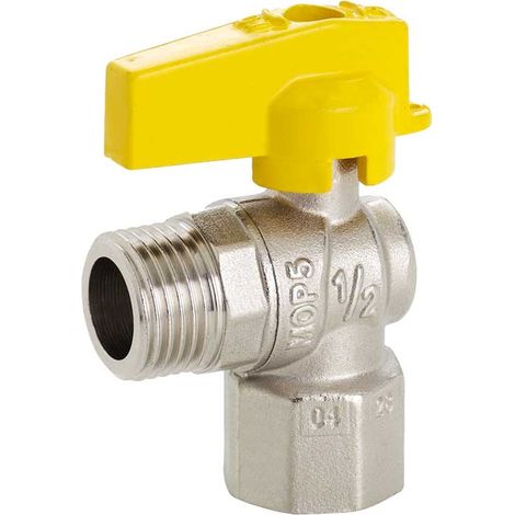 RUBINETTO GAS A SFERA F/M A SQUADRO CON LEVA IN ALLUMINIO FIV 1/2"" x 1/2
