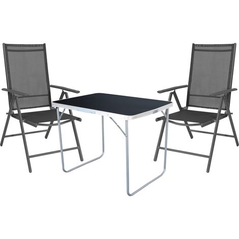 3-tlg Campingsessel Anthrazit + Campingtisch-MMC330871B+2xM116001