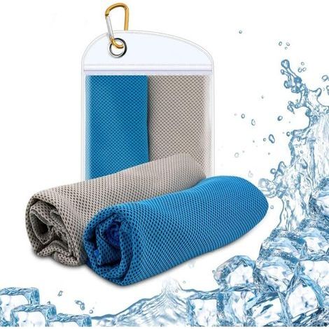 Set mit 2 kühlenden Nackenhandtüchern aus weicher und atmungsaktiver Mikrofaser, ideal für Yoga und Golf