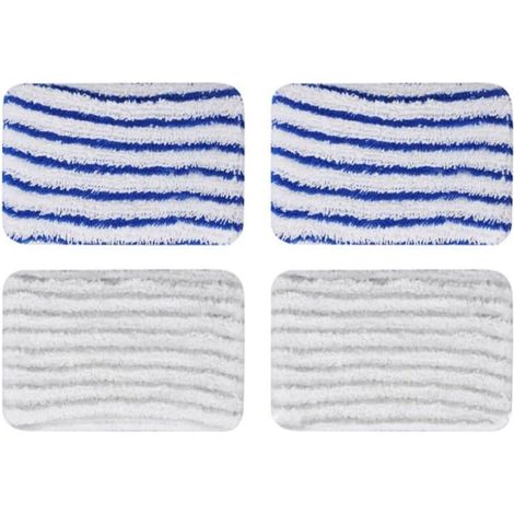 4 Pièces Clean and Steam Lingette, Clean and Steam Accessoires, Serpillere Balai Vapeur pour Rowenta Clean & Steam ZR850002 ZR005801 ZR005804 (Gris et Bleu) (1/5)