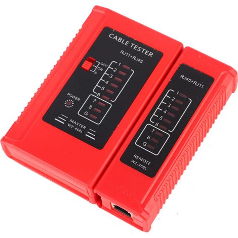 Netzwerkkabeltester WZ-468 RJ45- und RJ11-Netzwerkkabeltester, Ethernet-LAN-Netzwerktestgerät zur Überprüfung der Durchgängigkeit von Netzwerkkabelbaugruppen – Crezuo