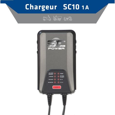 Chargeur de batteries 6v-12v - 9 phases - 1.0 Amp