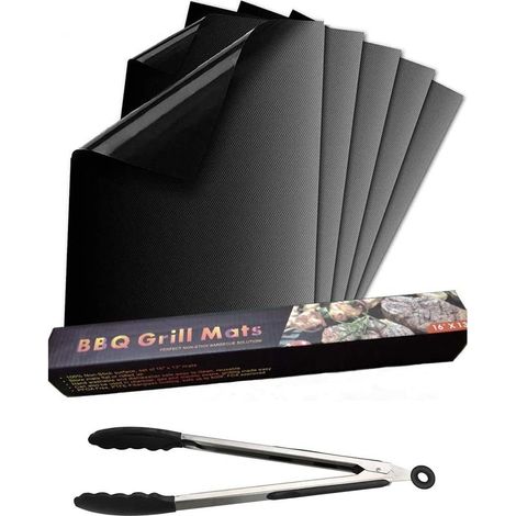 Tapis Barbecue - Réutilisable - Anti-adhérent - Pour Grill Gaz Charbon Électrique Four - 30 x 40 cm - 2 Pièces (1/5)