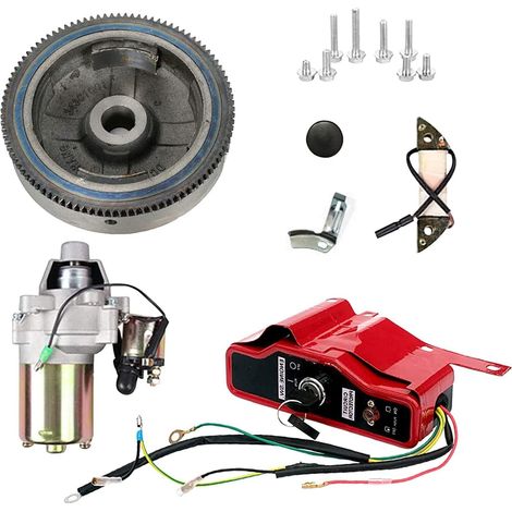 Elektrostarter-Kit für Schwungradschaltermotoren, kompatibel mit GX240 8 PS und GX270 9 PS, inklusive Anlasser, Schwungradschalter, Zündspule und Zündspule. (1/2)