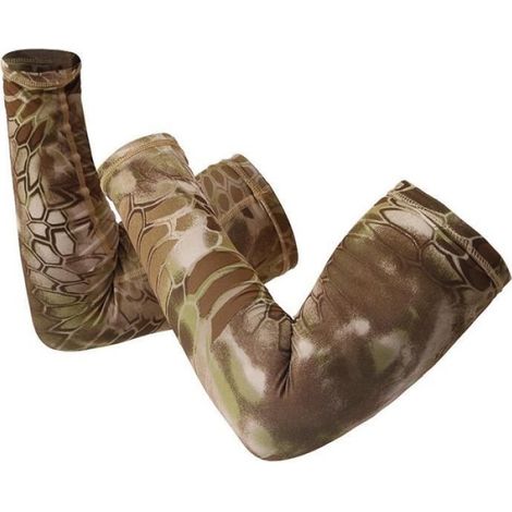 Couleur noir Manchon de Camouflage à haute élasticité, protection solaire à séchage rapide, couverture de bras, randonnée en plein (1/4)