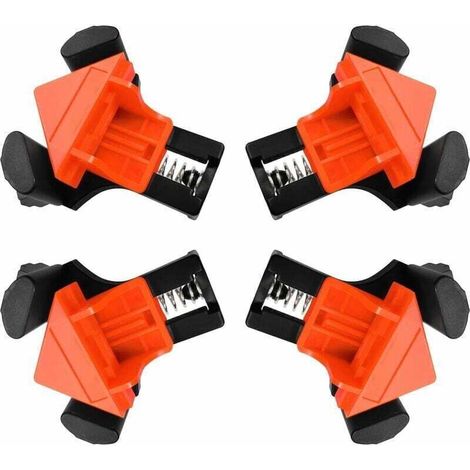 Abrazaderas de ángulo de 90° para carpintería, clips de marco de ángulo recto para carpintería, marcos de fotos de bricolaje, herramientas manuales, 4 piezas — Crezuo-Crezuo