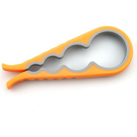 Ouvre-boîte multifonctionnel 4 en 1, porte-capsules antidérapant, outil de cuisine ergonomique, ouvre facilement les capsules, orange