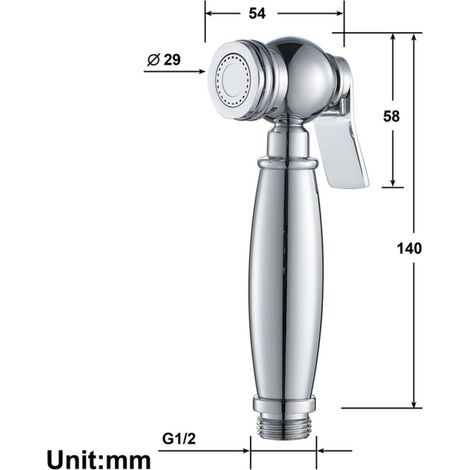 Pistola a spruzzo per WC in ottone massiccio per bidet portatili - Soffione doccia autopulente per bagno - Accessori per lo scarico del WC (1/4)