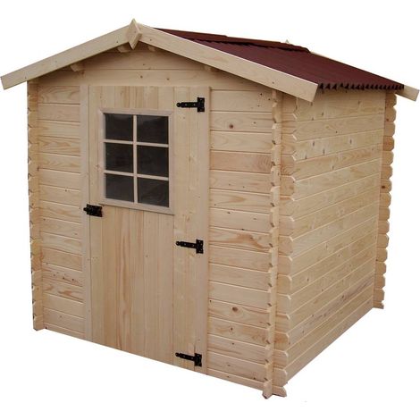 Abri de jardin Habrita AL2020.02NJ madriers massif 20mm surface 4,08m2 simple porte sans plancher fourni avec joint d'étanchéité (1/5)