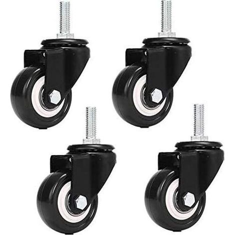 Lenkrollen M8x25 mm – Tragkraft 240 kg – PU-Beschichtung für Hartböden – Einfache Montage an Möbeln – Geräuschlose 360°-Drehung (1/5)