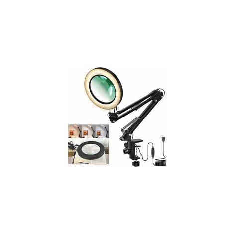 Lampe de bureau LED grossissante 10x - Blanche (1/3)