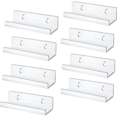 Transparentes, wandmontiertes Schallplattenregal (8er-Set), Acryl-Präsentationsständer, Größe S - Jnnjv (1/5)