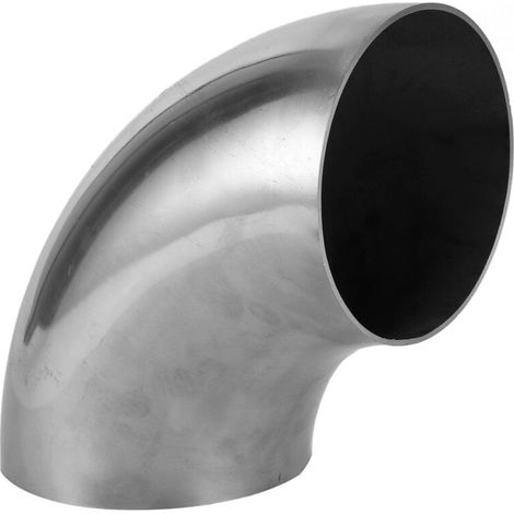 Tuyau d'échappement en acier inoxydable pour voiture 4 pouces, coude à 90 degrés, surface de polissage universelle. (1/5)
