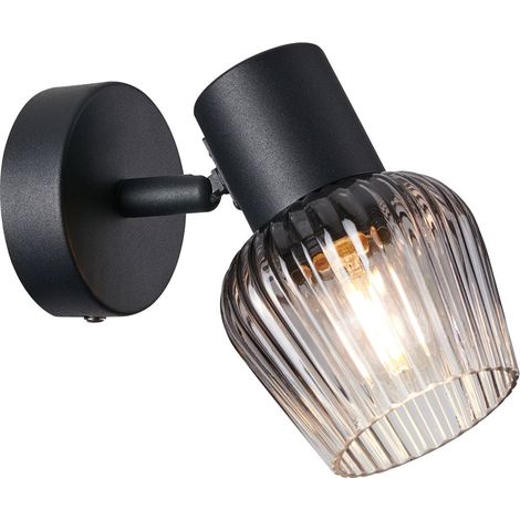 Applique murale moderne noire verre fumé E14 Candellux (1/2)