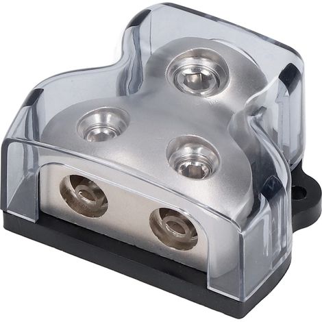 Bloc de Distribution pour Amplificateur Audio Voiture - Bloc Alimentation 2 Voies avec Couvercle Transparent et Isolant Haute Qualité (1/5)