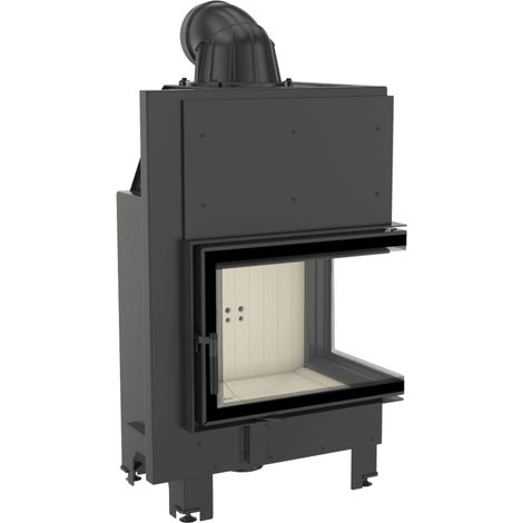 Kamineinsatz aus Stahl KRATKI MBZ rechts 13 kW Ø 200 gebogenes Glas (1/5)
