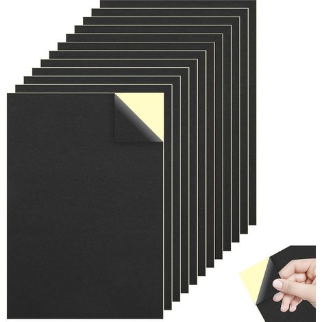 12 x Self-Adhesive Foam Sheets 300 x 210 x 1 mm Rubber Non-Slip EVA Foam Anti Vibration Foam Adhesive Insulation Plate High Density Anti Noise Rubber Sticker (1/5)