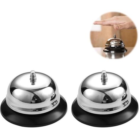 Sonnette De Table en fer forgé forgé Inoxydable – Set De 2 exemplaires Sonnette De Dîner De Service De Table, Sonnette (1/5)