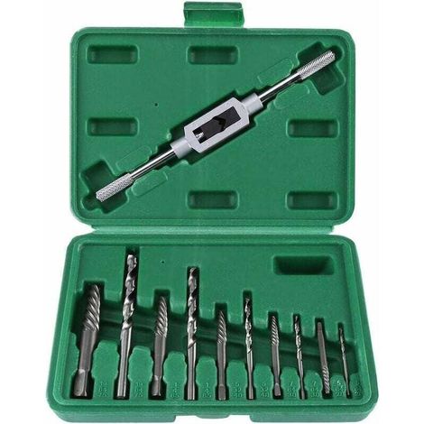 Extracteur de vis cassé,11pcs kit d'Extracteur de Vis Extracteur de vis endommagé Extractor Set pour l'Enlèvement de Vis Cassées ou Endommagées Boulons Fastners Outil de Suppression (1/4)