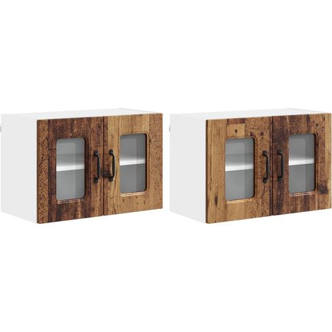 Maison Exclusive - Panel de lavaplatos Kalmar 2 pcs Madera vieja
