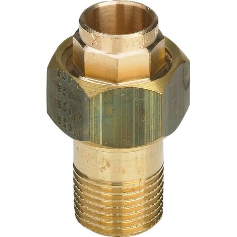 Viega Racor de transición, d 18mm, R 3/4 Bronce rojo o bronce de silicio, latón Modelo 94341G, 109547