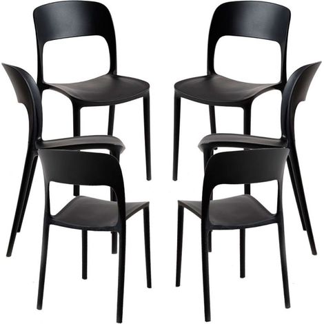 Packs Sillas Jardín - Pack 6 Sillas Inis - Negro (1/5)