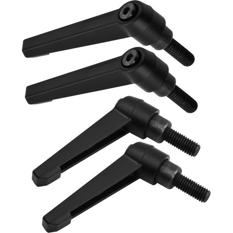 4PCS Poignée de Levier de Serrage, Poignée de Serrage Réglable M8, Poignées de Filetage Mâle en Métal, Machine Poignée de Fixation Réglable, Noir (20mm)
