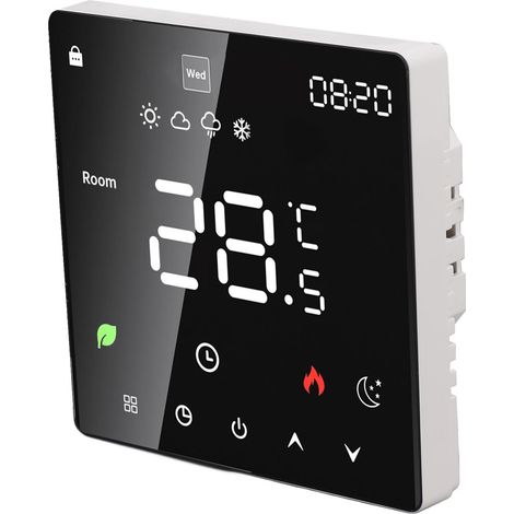 Digitales 3-Ampere-Thermostat mit LCD-Display, programmierbarer Smart-Thermostat mit Touchscreen, Warmwasserboiler-Thermostat, 90–240 V Wechselstrom, WLAN (1/5)