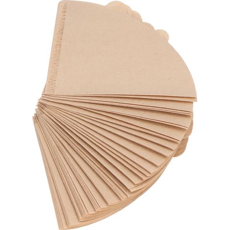 100 filtres à café jetables en papier de fibres de bois naturelles, de forme conique. (1/5)