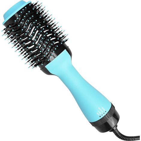 Brosse Seche-cheveux - 1000 W - Technologie Ionique Negative - Revetement Ceramique - Pour Lissage Et Bouclage - 3 Niveaux De Chaleur - 1 Piece (1/5)