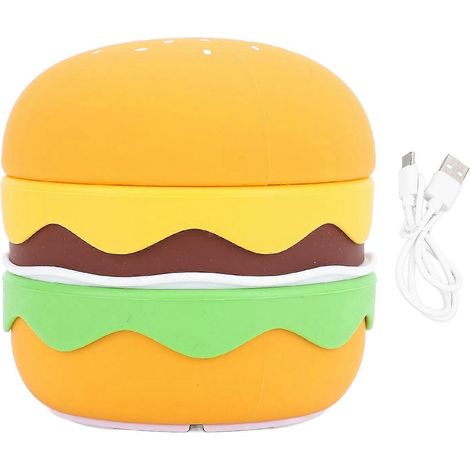 Silikon-Nachtlicht, niedliche Hamburgerform, USB-aufladbar, sanftes Licht, dimmbar, per Fingertipp steuerbar, Pflegehilfe