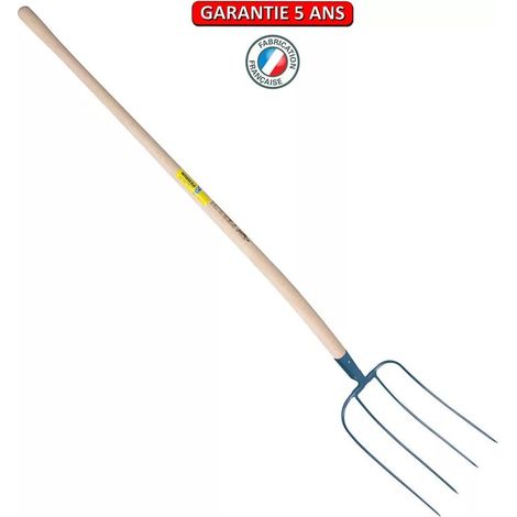 Breite, stabile Gabel mit 4 Zinken und Apfelgriff OUTILS PERRIN