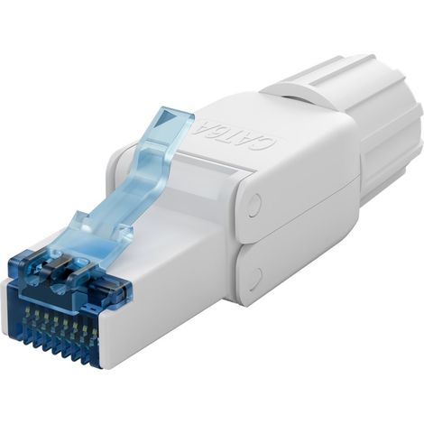 Cat 6a conector rj45 sin apantallar utp, para montaje sin herramientas, para cables de 5,0-8,5 mm de diámetro, tapa roscada, para montaje idc sin herramientas.
