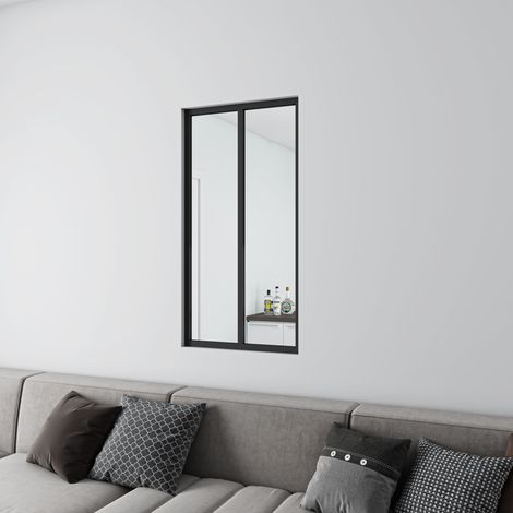 630x1080mm Glastrennwände Schwarz Innenfenstertrennwand (1/5)