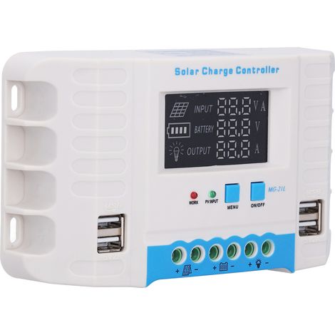 Panneau de commande de chargeur solaire PWM 10 A, boîtier ABS résidentiel, écran LCD MG2430Z 12 V/24 V (1/5)
