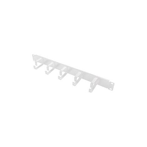 Panel de gestión de cables LogiLink de 19” 1U, 5 ganchos, acero gris claro