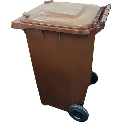 1 x 240L Green Standard Sized Outdoor Recycling Wheelie Bins With Rubber Wheels & Lids