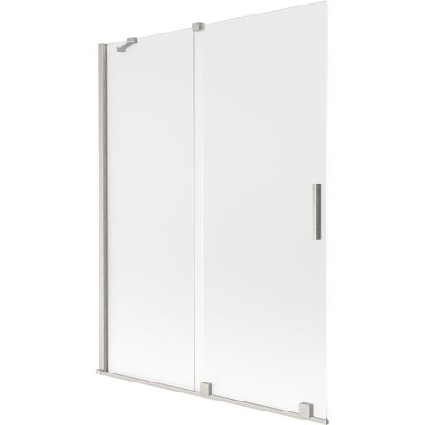Mexen Velar paroi de baignoire coulissante à 2 volets 130 x 150 cm, givre, nickel brossé - 896-130-000-31-97 (1/2)