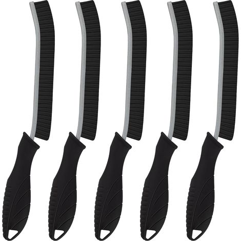 Brosse De Nettoyage - Brosse À Poils Durs pour Le Nettoyage des Crevasses, Brosse À Joints pour Carrelage De Salle De Bain, Évier De Cuisine, Toilettes, Rail De Fenêtre (5, Noir) (1/5)