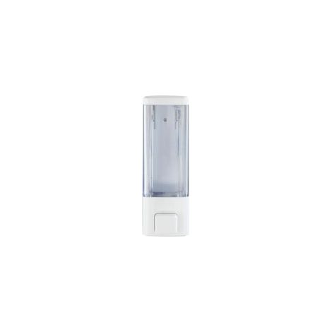 Distributeur de et de savon blanc, distributeur mural hygiénique pour savon liquide etc sans perçage capacité 350 ml 5.8 x 7.5 x 18.3 cm plastique