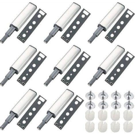 Push to Open Aimant Porte Placard 8 Pièces Métal Loquet Magnetique Push Open Poussoir Placard Fermeture Magnétiques pour Armoire-Ywey (1/4)
