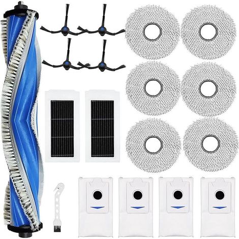 accessoires de rechange pour Ecovacs Deebot X5 Omni, X5 Pro aspirateur robot, Brosses rouleau + 6 Chiffon + 4 sacs poussire + 4 brosses latrales + 2 HEPA filtres (1/5)