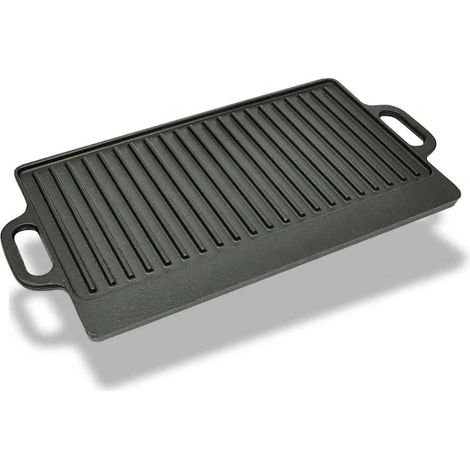 vidaXL Parrilla grill reversible hierro fundido 50x23 cm (1/5)