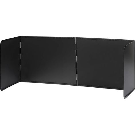 Protector antisalpicaduras de cocina de 4 lados, plegable, antiadherente, de chapa galvanizada para estufa, sartén y pared (76 x 30 x 30 cm), color negro