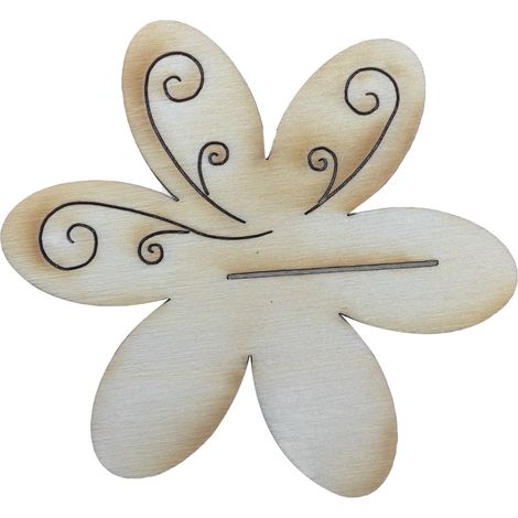 Petra di Platino-News A-TLH170710 10 x Tavolo per Carte, Fiore con Motivo Tribale, in Legno (1/2)