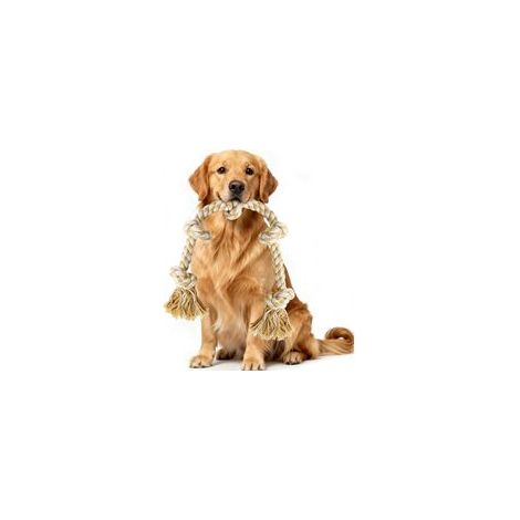 Juguete de cuerda estimulante para perros grandes, 90 cm, indestructible, con nudos resistentes, masticable natural de larga duración para combatir el aburrimiento, ideal para tirar de la cuerda y lim