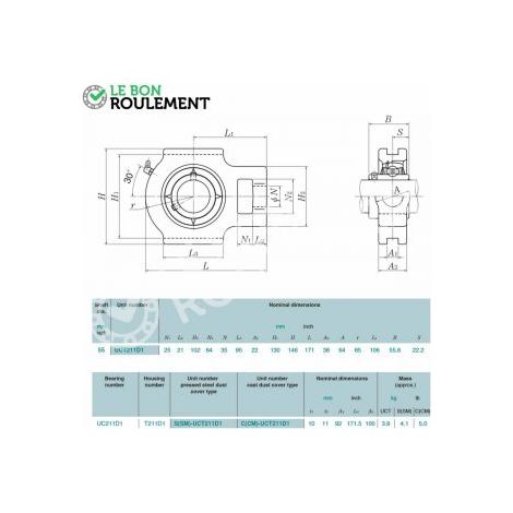 Palier fonte UCT211-D1-NTN