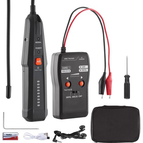 Mophorn Localizador de cables subterráneos, profundidad de detección máxima de 6,5 pies, alcance de detección de 3280 pies, auriculares incluidos (1/5)
