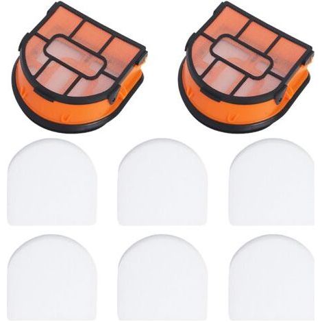 Kit of 8 replacement foam filters compatible with Shark WD101, WD161, AW161 and WD201 Hydrovac XL 3-in-1 cordless vacuum cleaners. (1/4)