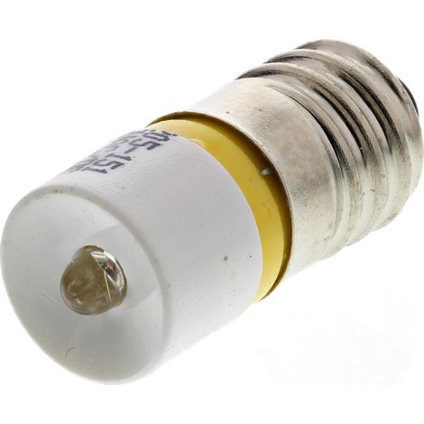 Voyant à LED Jaune, culot E10, 6V c.a. / V c.c. ( Prix pour 1 )
